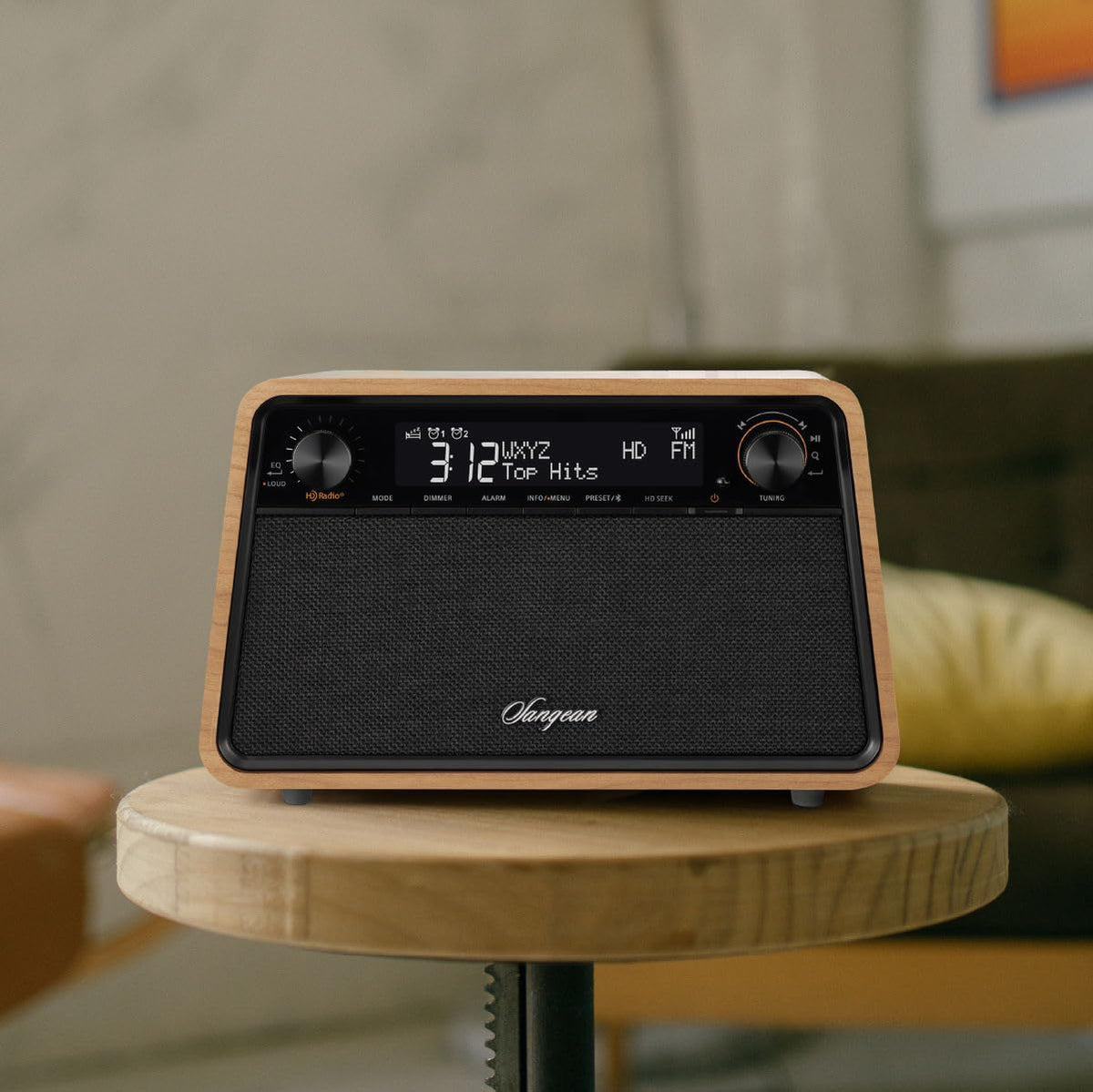 Sangean HDR-19 HD Radio/AM/FM-RDS/Bluetooth/AUX Premium Wooden Cabinet Radio