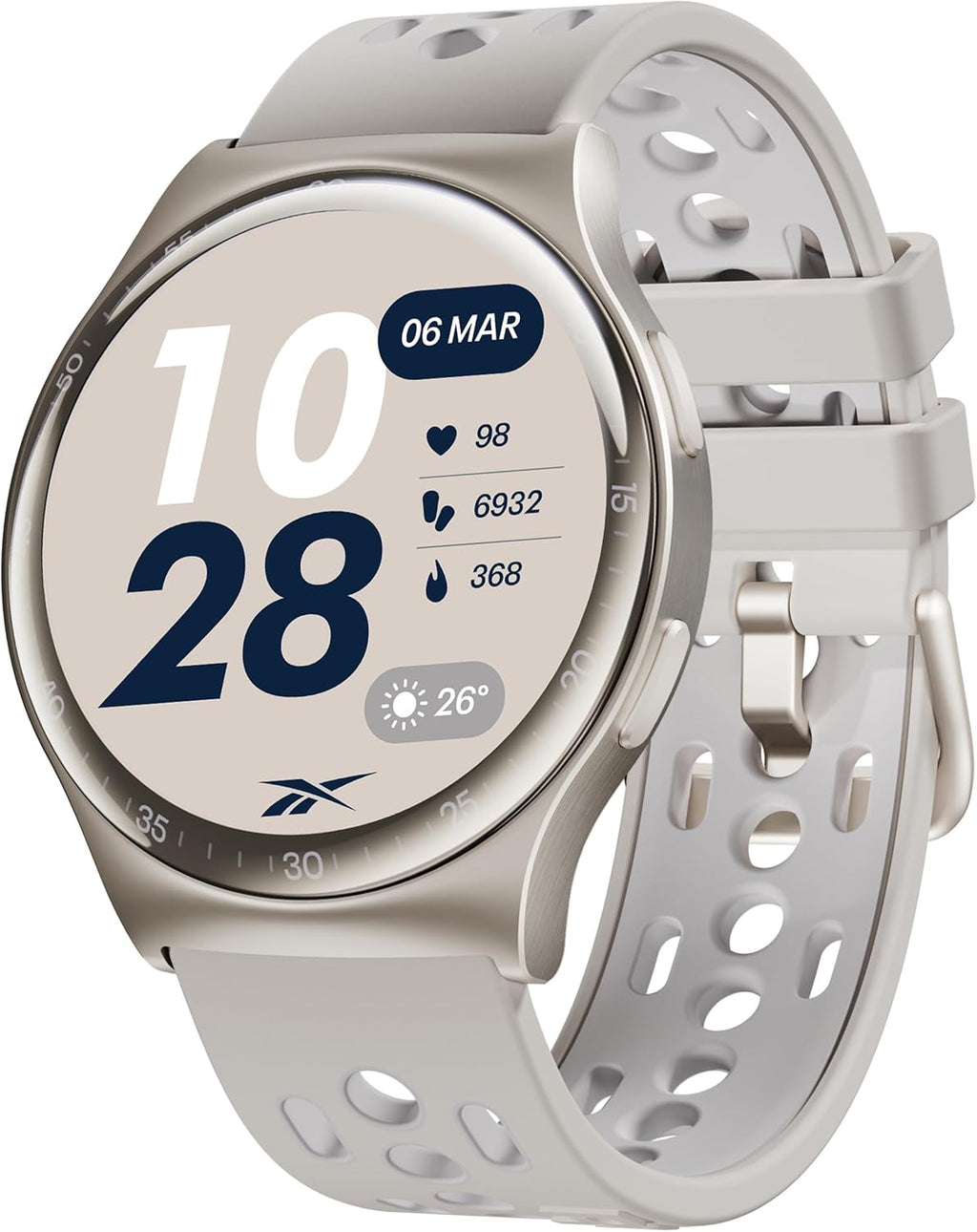 Reebok Pulse Smartwatch - GPS Fitness Tracker with Heart Rate Monitor, 10-Day Battery Life, IP68 Water Resistant Smart Fitness Watch for Men & Women, Compatible with iPhone & Android - Victory Gold