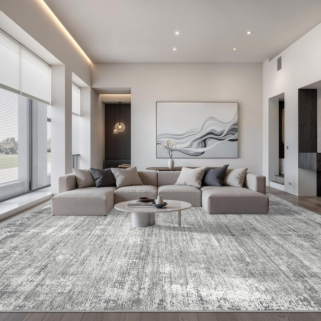 zesthome 9x12 Area Rugs for Living Room, Non-Slip Backing Washable Rug, Modern Abstract Area Rug, Stain Resistant Rugs for Bedroom, Ultra-Thin Large Area Rugs, Area Rug 9x12
