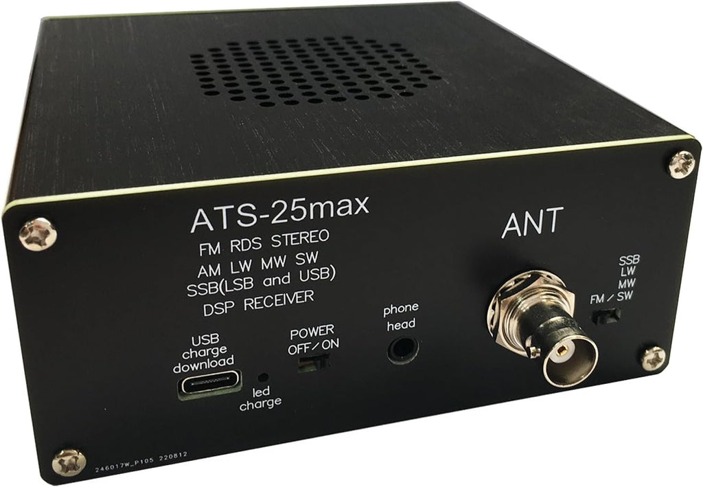 Upgraded ATS-25 Max All Full Bands SI4732 Receiver Portable 2.4 inch FM AM LSB USB LW SSB Shortwave Color Touching Screen Aluminum Alloy 3000Mah Battery Big Speaker Nice Sound
