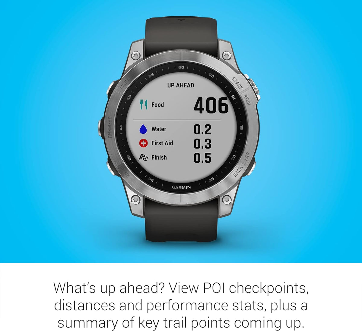 Garmin 010-02540-00 fenix 7, adventure smartwatch, rugged outdoor watch with GPS, touchscreen, health and wellness features, silver with graphite band (Renewed)