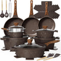 Umite Chef 26PCS Pots and Pans Set Non Stick, Nonstick Cookware Sets, Induction Cook Ware, Includes Steamer & Silicone Utensils, Housewarming Gift, Kitchen Cooking Sets w/Frying pan (PFOS, PFOA Free)