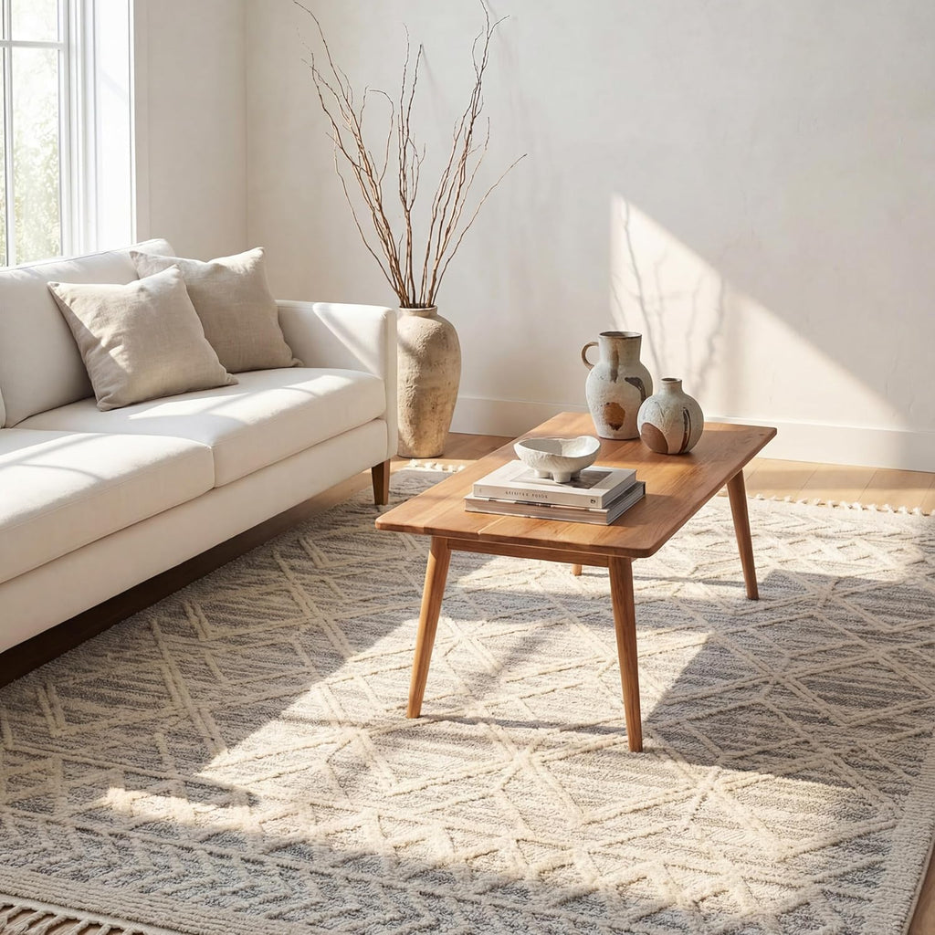 nuLOOM 9x12 Ansley Moroccan Tassel Area Rug, Light Grey, High-Low Textured Bohemian Design, Plush High Pile, Stain Resistant, For Bedroom, Living Room, Hallway, Entryway