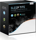 Malouf Sleep Tite Waterproof Protector-Vinyl Free Mattress Protector, King, White