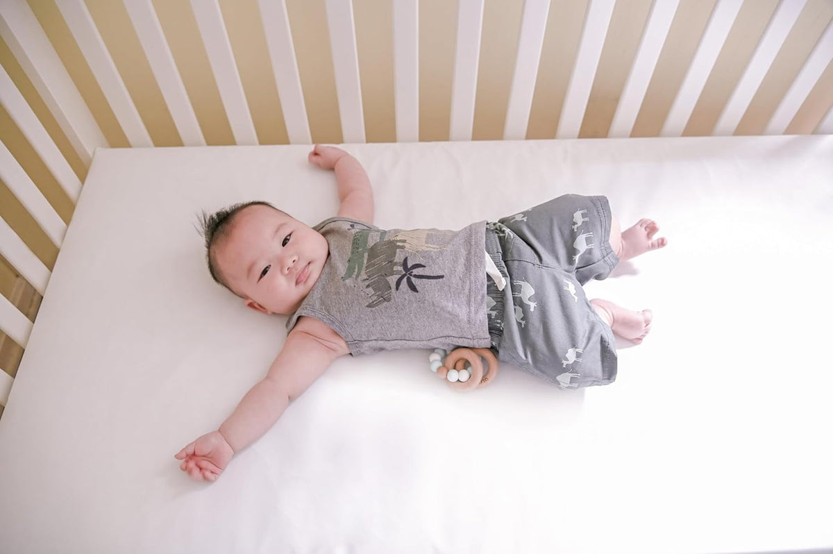 Lullaby Earth Non-Toxic Crib Mattress - Waterproof - Fits Standard Baby and Toddler Bed, White