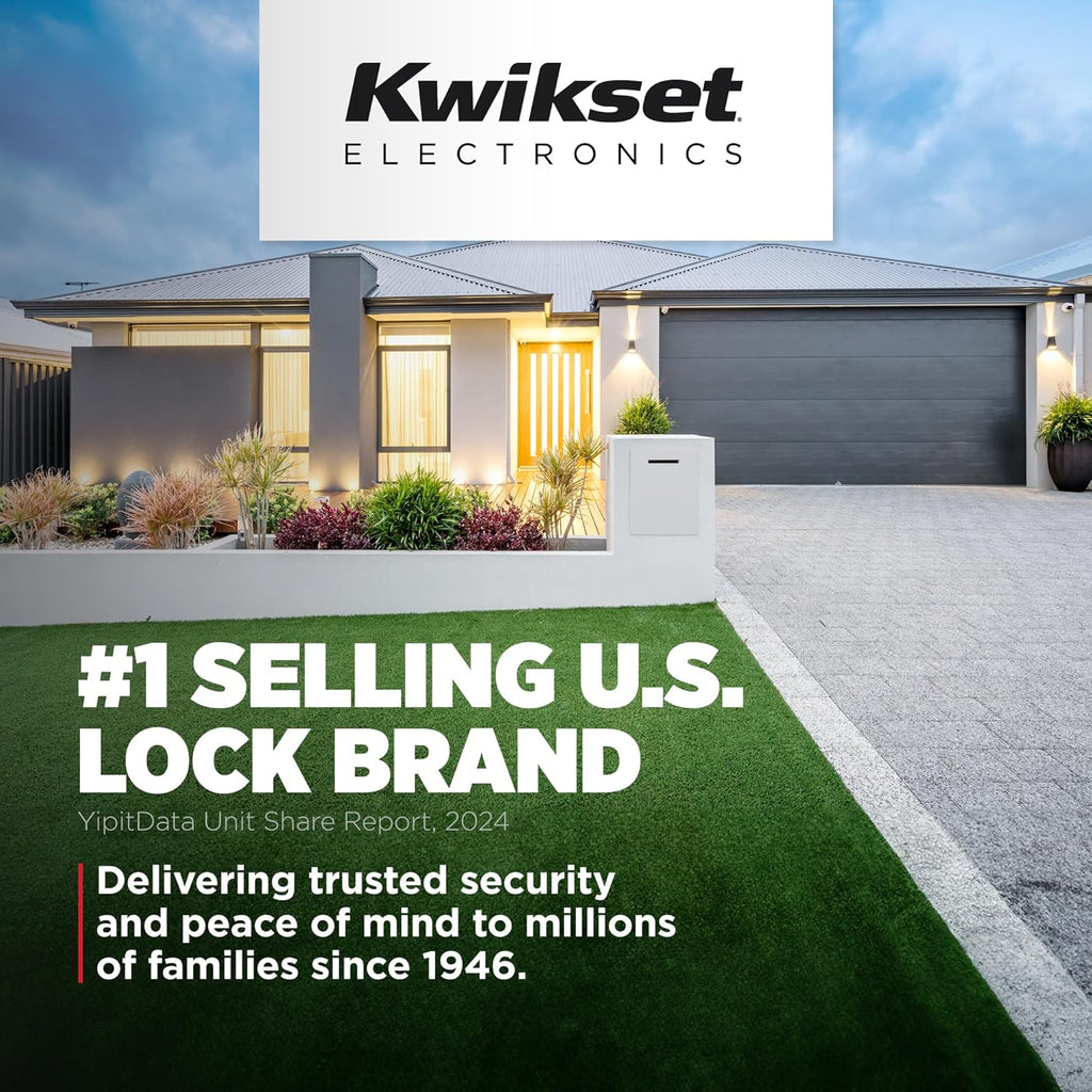 Kwikset SmartCode 917 Keypad Keyless Entry Traditional Residential Electronic Lever Deadbolt Alternative with Tustin Door Lever and SmartKey Security, Venetian Bronze