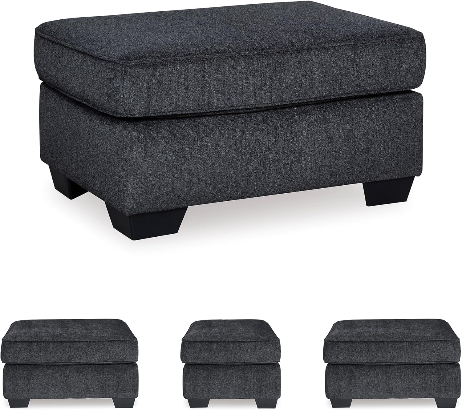 Signature Design by Ashley Altari Modern Rectangular Accent Ottoman, Dark Gray