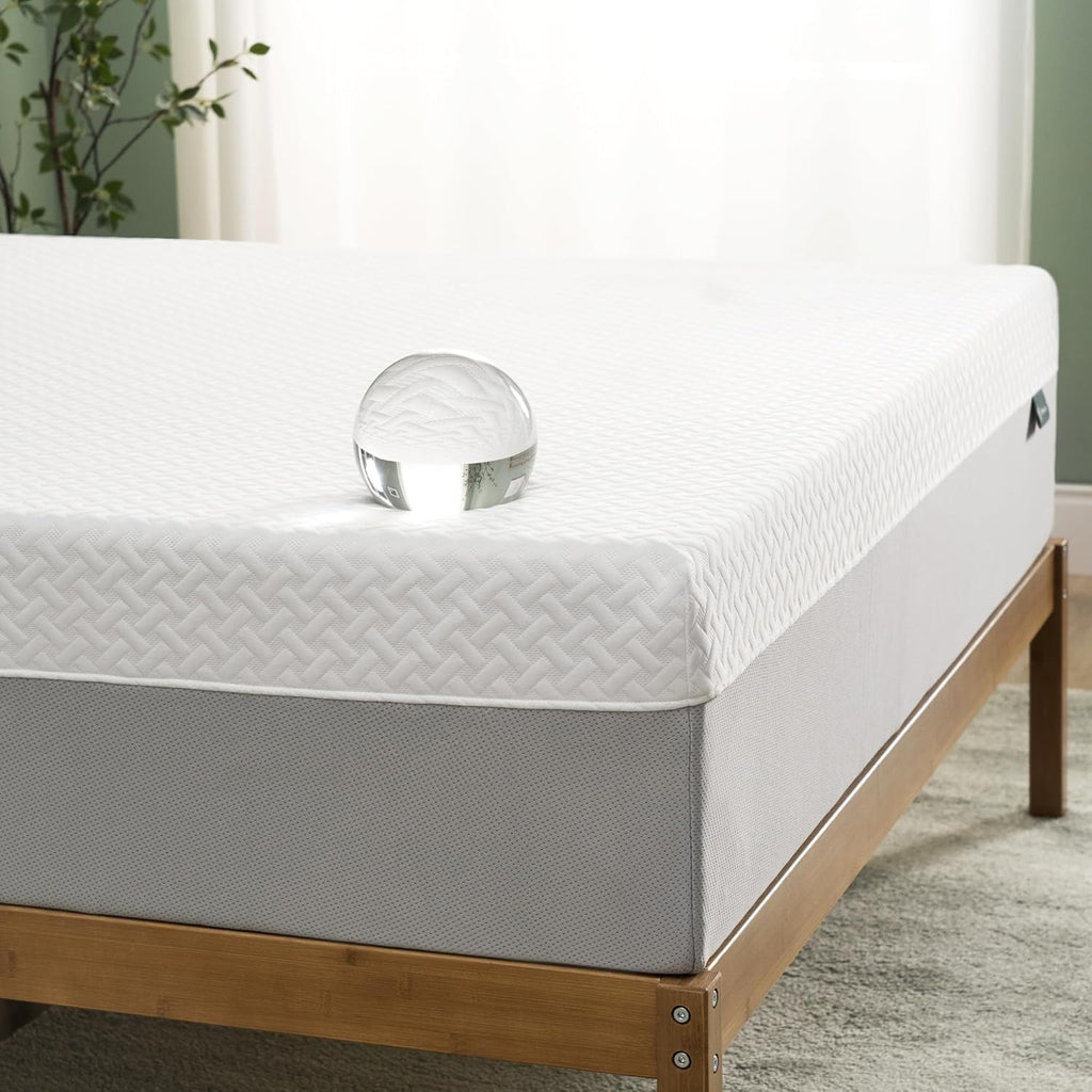 Zinus 12 Inch Green Tea Essential Memory Foam Mattress New Version, Queen, Fiberglass Free, Medium Feel, Breathable Airflow Memory Foam, Certified Safe Foams & Fabric, Mattress in A Box