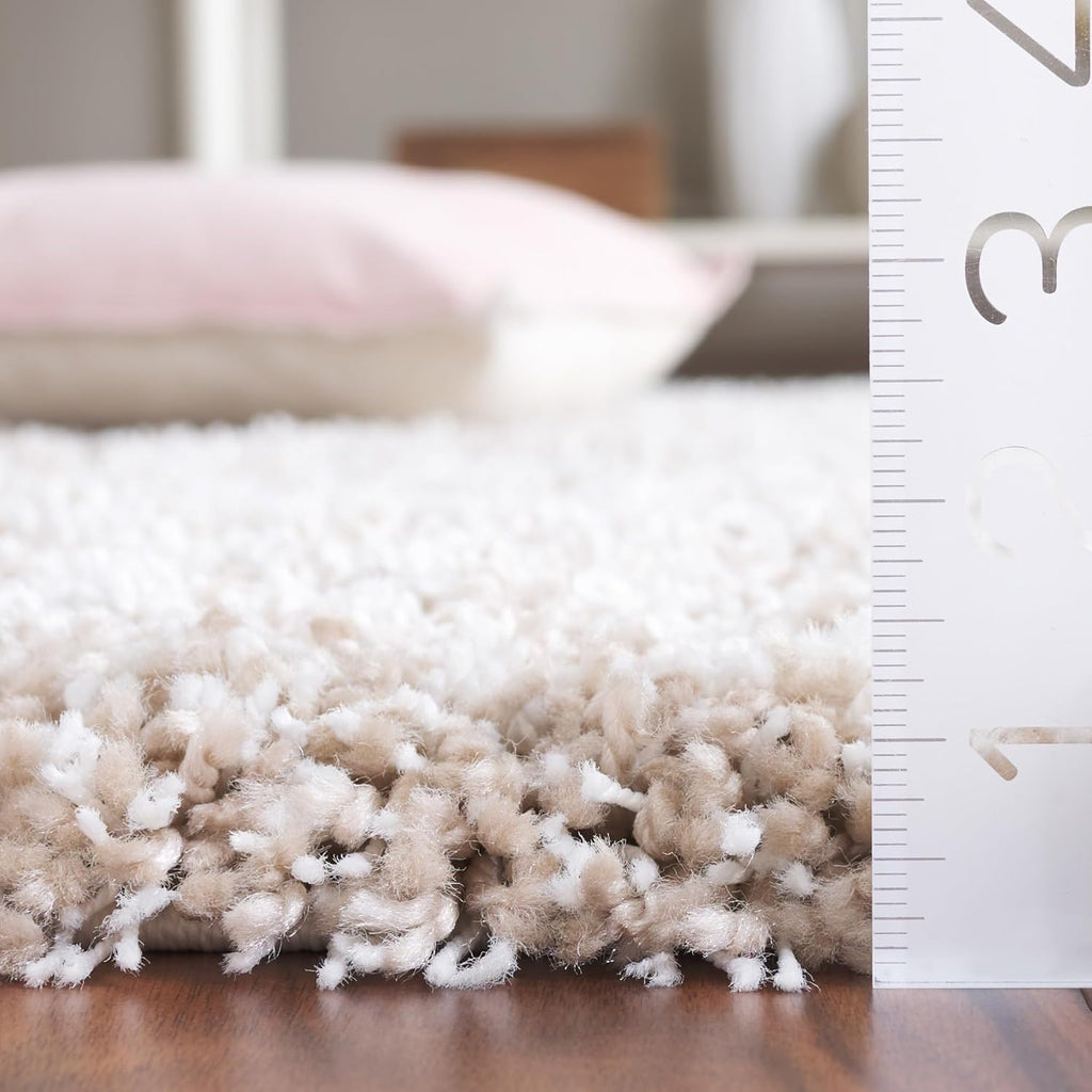 SAFAVIEH Area Rug 8x10 - California Shag Collection - Large - Beige, Non-Shedding & Easy to Clean, Ultra Plush Thick Pile, Ideal for Living Room, Bedroom, Dining Space (SG151-1313)