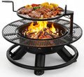 BALI OUTDOORS Fire Pit with Poker, Outdoor Fire Pit Extra Large, Wood Burning Firepits for Outside with Grill, 47 inch