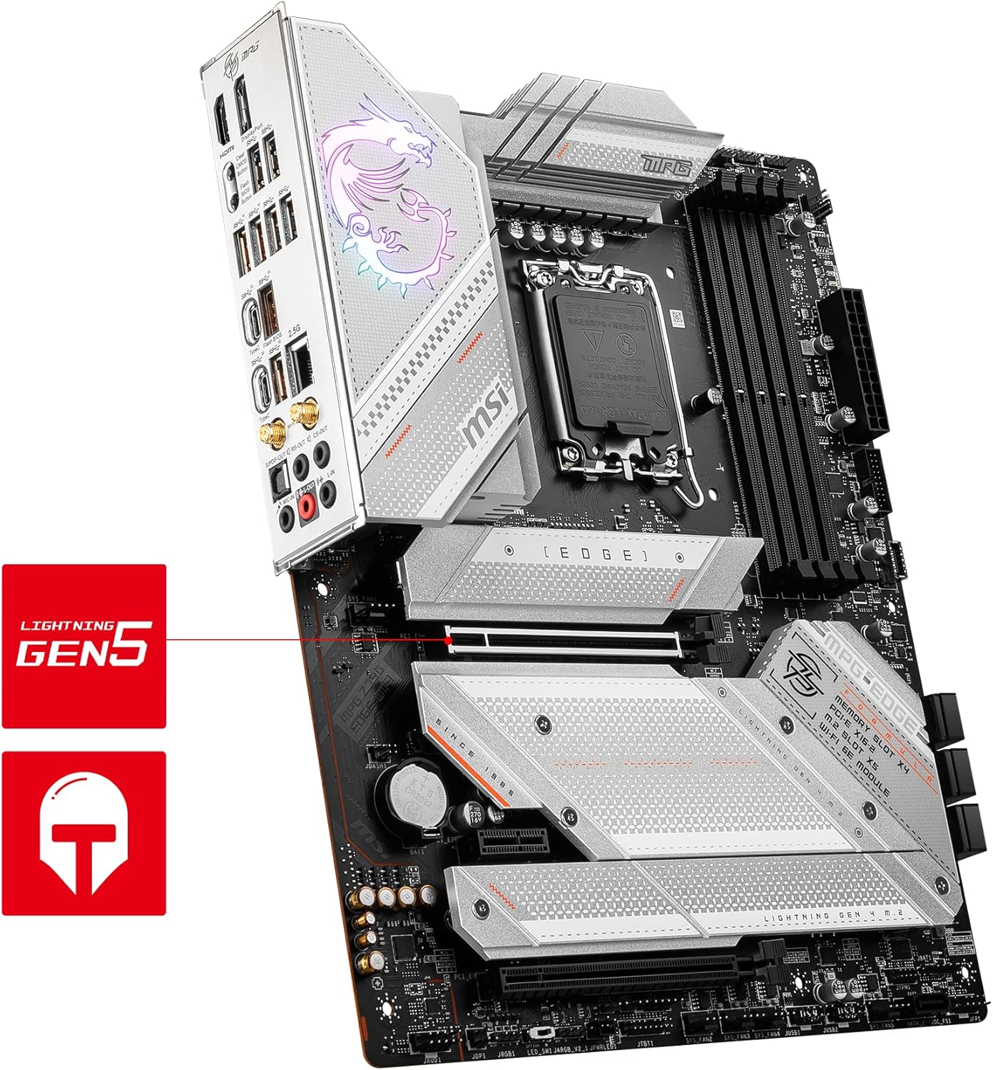 MSI MPG Z790 Edge WiFi Gaming Motherboard (Supports 12th/13th Gen Intel Processors, LGA 1700, DDR5, PCIe 5.0, M.2, 2.5Gbps LAN, USB 3.2 Gen2, Wi-Fi 6E, ATX) (Renewed)