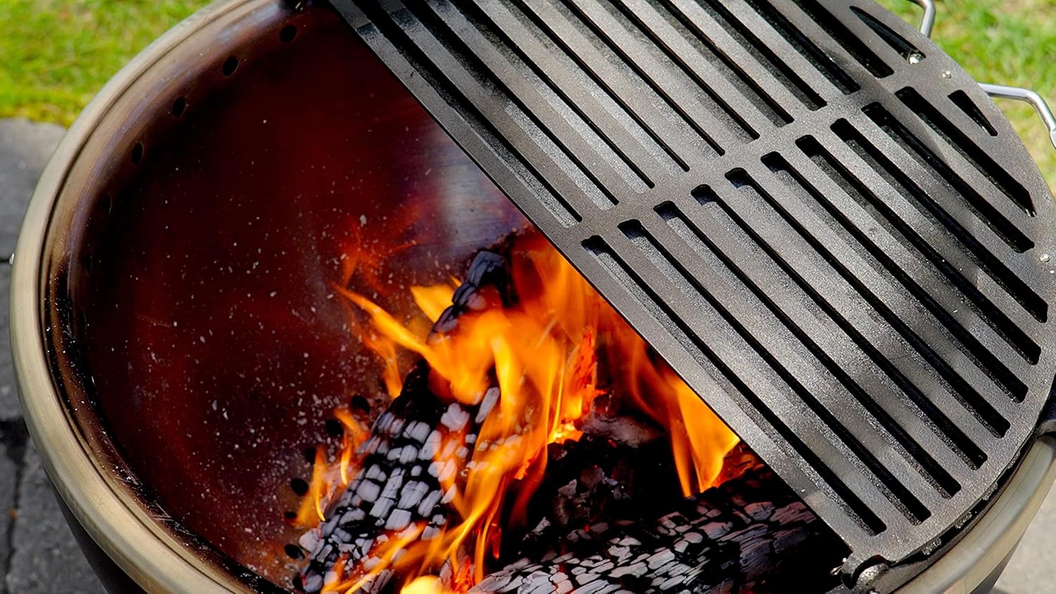 Cuisinart CHA-830 Cleanburn Fire Pit Griddle & Grill Top, Pre-Seasoned Cast Iron