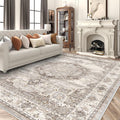 Area Rugs 9x12 Living Room：Machine Washable Rug - Soft Carpet for Bedroom - Waterproof Stain Resistant Vintage Distressed Area Rug 9'x12' Beige