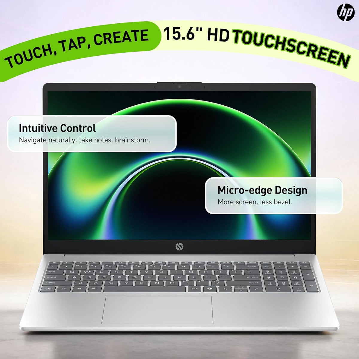 HP 15.6 Touchscreen Laptop for Student & Business, Intel Core i3-1315U (Up to 4.5GHz), 20GB RAM, 512GB SSD, Copilot AI, Wi-Fi 6, HD Camera, Windows 11 Pro, Natural Silver, w/RECOLX AI Voice Recorder