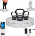 Remote-Controlled Motorized Electric Turntable,Heavy Duty Rotating Display Stand,Speed-Adjustable Rotating Platform,Multi-Mode Photography Turntable for 3D Scan,Photography(19.7in/White)