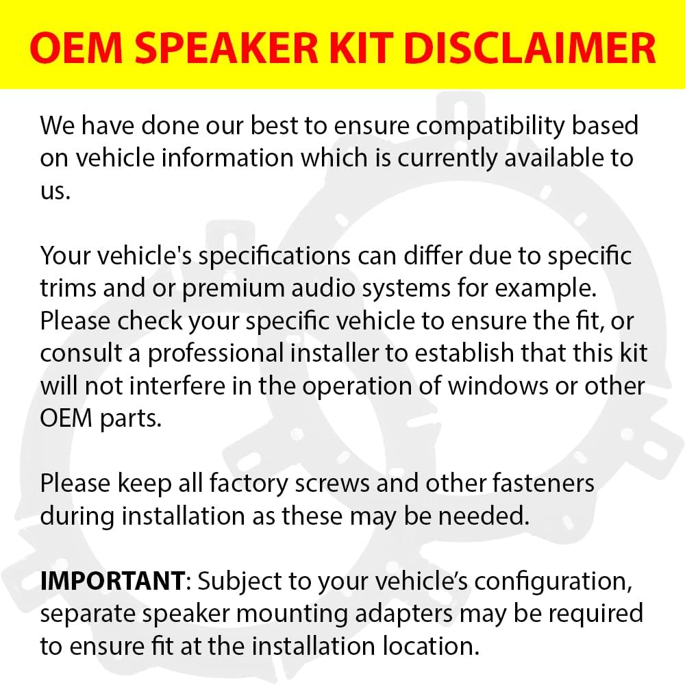 KICKER Speakers 6X8 inch for Ford F-250/F-350/F-450/F-550 1999-2016 Upgrade Kit - Pair of CS Series with Harness, Component Car Audio Front Door Speaker CSS68, 46CSS684
