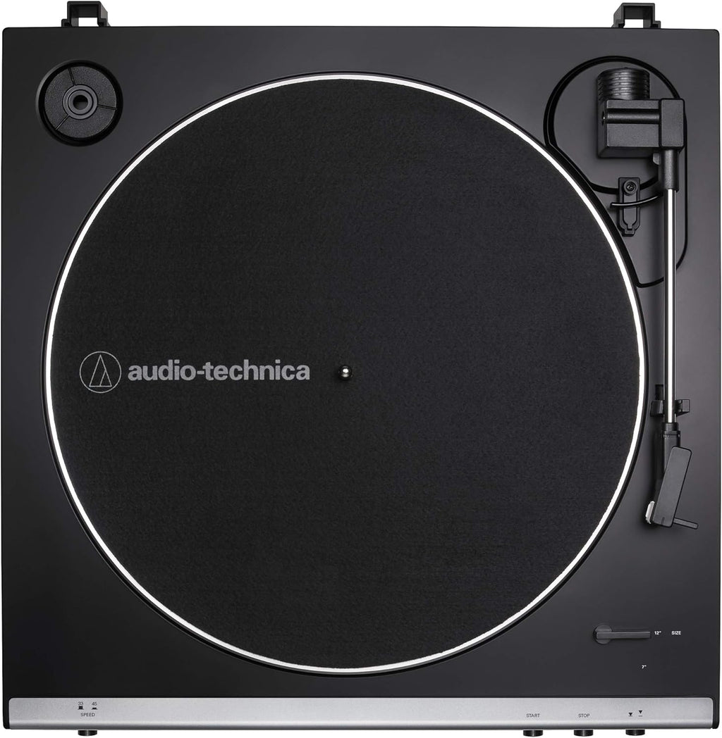 Audio-Technica AT-LP60X-GM Fully Automatic Belt-Drive Turntable 33-1/3 & 45 RPM -Gunmetal/Black Bundle with 1 Year Extended Protection Pack