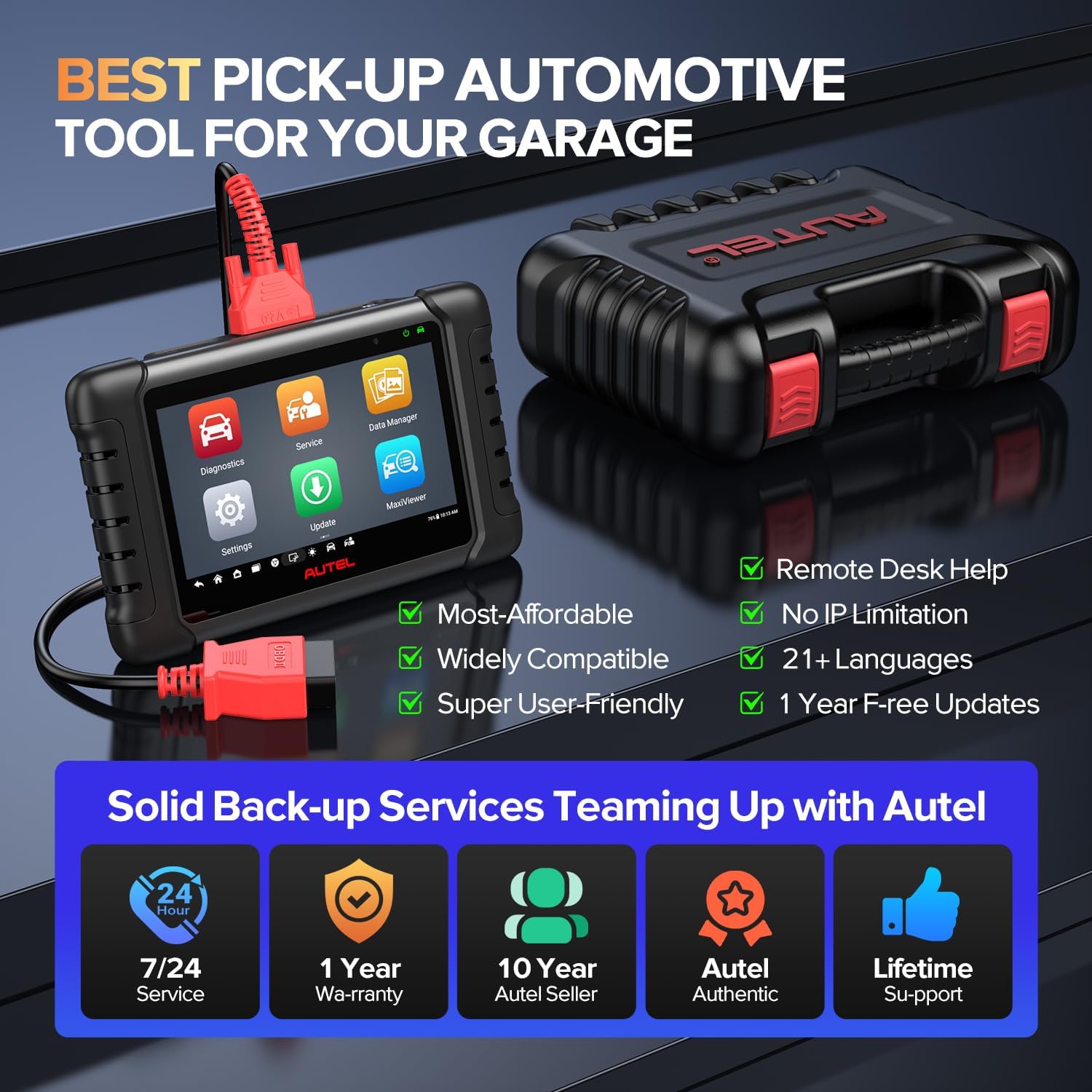 Autel Scanner MaxiCheck MX808S, 2026 US Ver. of MaxiCOM MK808S MK808Z, Bidirectional 3000+ Active Test 11OS as MK900 MK900BT MX900, 28+ Service, OE All Systems OBD2 Diagnostic Tool, FCA, 10X Faster
