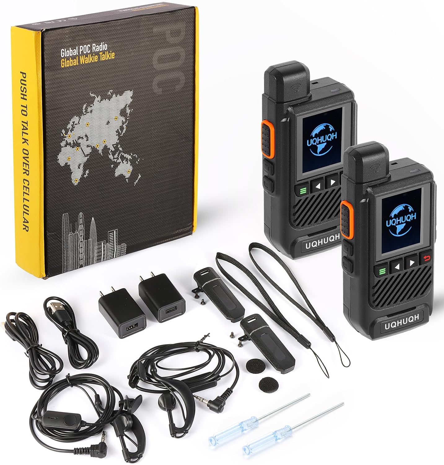 Lifetime Free Unlimited Range Walkie Talkies-4G LTE POC Long Range Two-Way Radios with Rapid PTT, Professional Nationwide Communication for Business, Travel & Family (2-Pack)