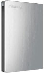 Toshiba Canvio Slim II 1TB Portable External Hard Drive, Silver (HDTD210XS3E1)
