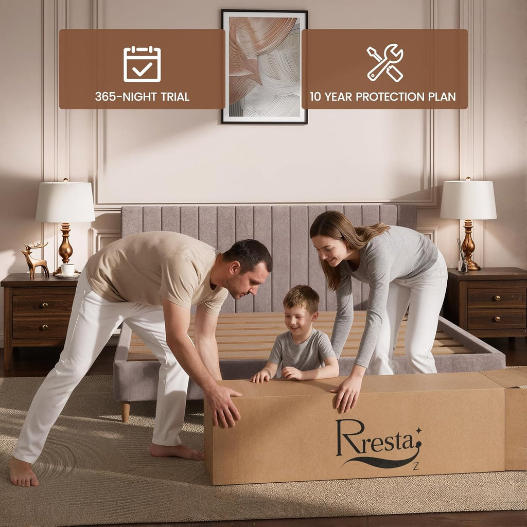 Queen Mattress 14 Inch, Firm Hybrid Mattresses in a Box for Spinal Alignment and Back Pain Relief, Motion Isolation, CertiPUR-US & Fiberglass-Free,