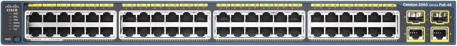 Cisco WS-C2960S-48LPS-L Catalyst 2960S 48-Port PoE+ Gigabit Switch (Renewed)