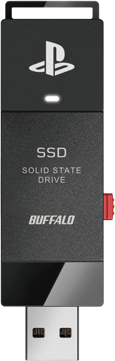 BUFFALO External SSD 1.0TB - Officially Licensed Product, Compatible with PS5 Consoles / PS4 Consoles - USB3.2 Gen2 Type A Compact Stick SSD-SAO1.0U3B