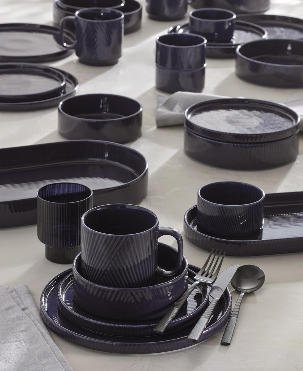 Lenox 897798 Modulus 12-Piece Dinnerware Set, Nightshade