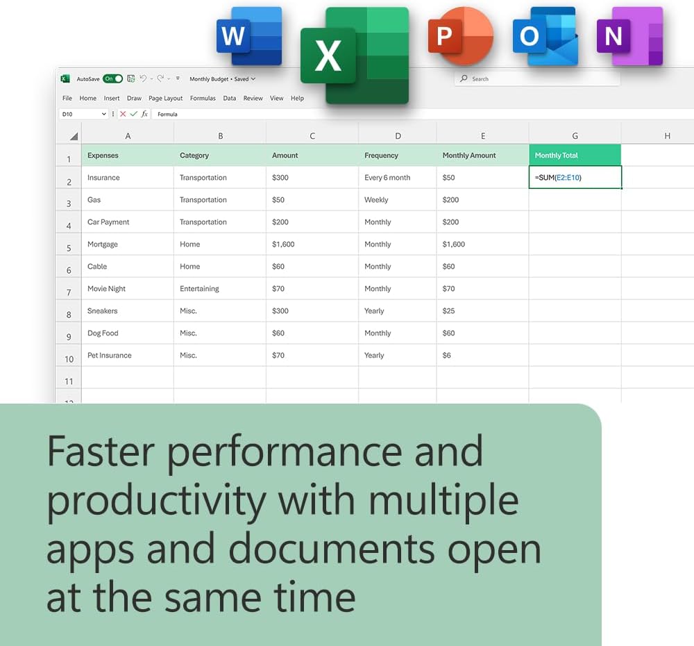 Microsoft Office Home & Business 2024 | Classic Desktop Apps: Word, Excel, PowerPoint, Outlook and OneNote | One-Time Purchase for 1 PC/MAC | Instant Download PC/Mac Online Code