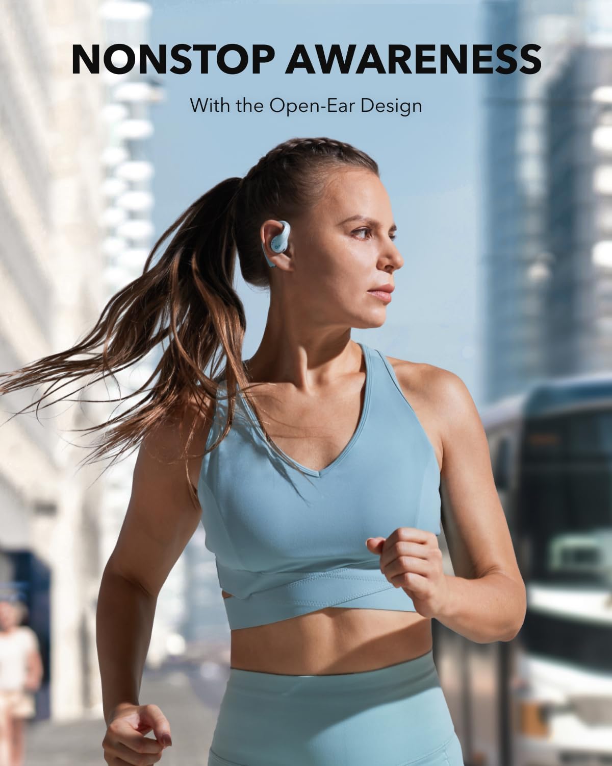 Soundcore by Anker AeroFit Pro Open-Ear Headphones, Ultra Comfort, Secure Fit, Ergonomic Design, Rich Sound with LDAC, Bluetooth 5.3, IPX5 Water-Resistant, 46H Playtime, App Control (Renewed)