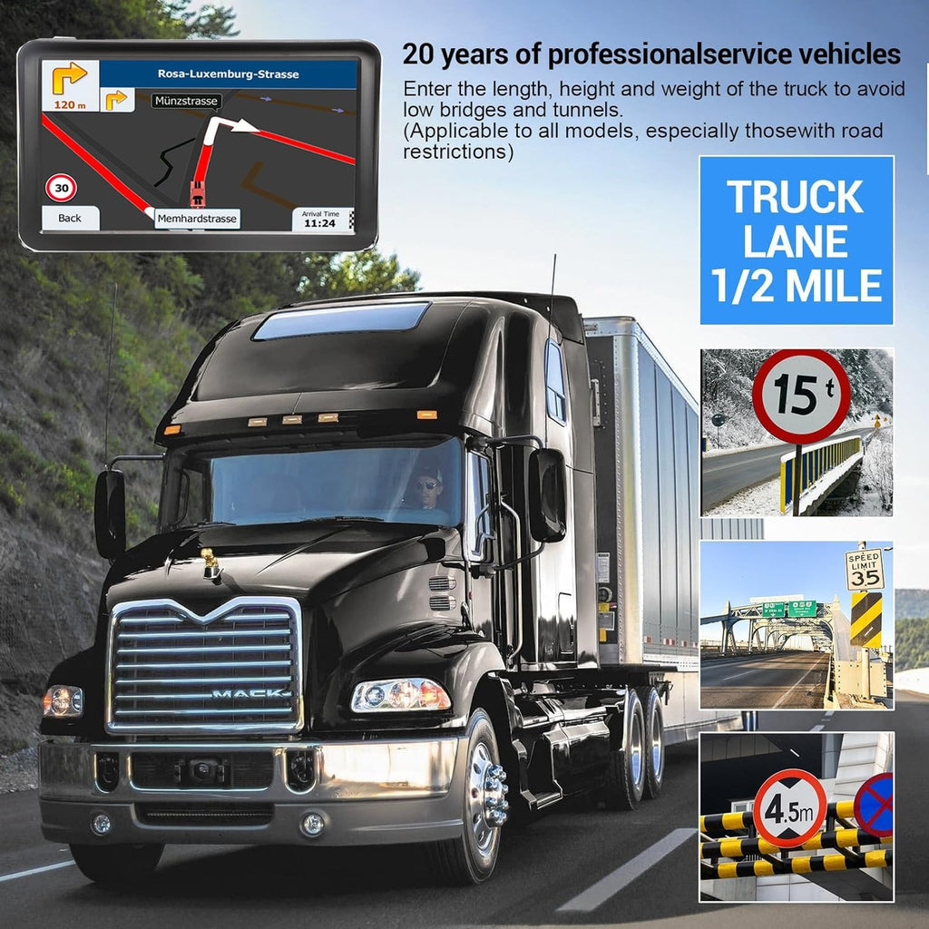 GPS Navigator for Car Truck RV,Navigation System 9 Inch Touchscreen with .2025 Maps (Free Lifetime Updates) Support Voice Turn Direction Guidance/Speed and Red Light Warning/Custom Truck Routing