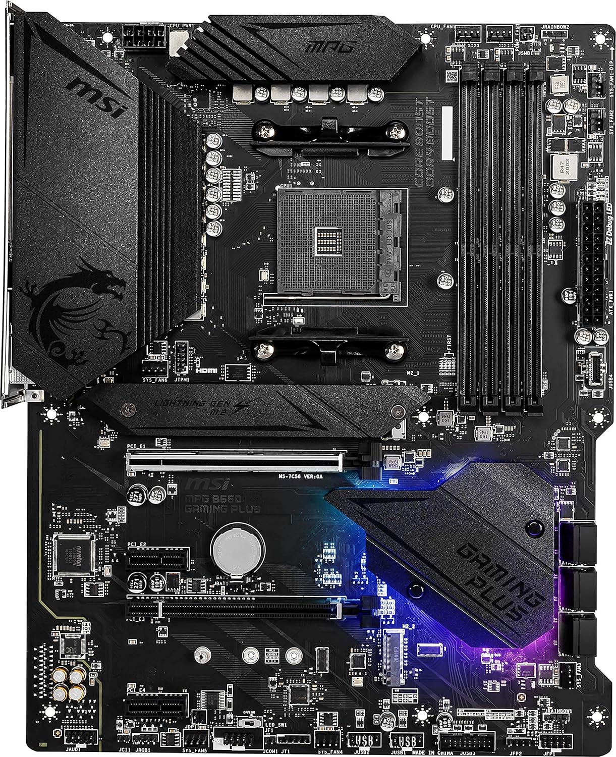 MSI MPG B550 GAMING PLUS Desktop Motherboard - AMD B550 Chipset - Socket AM4 - ATX