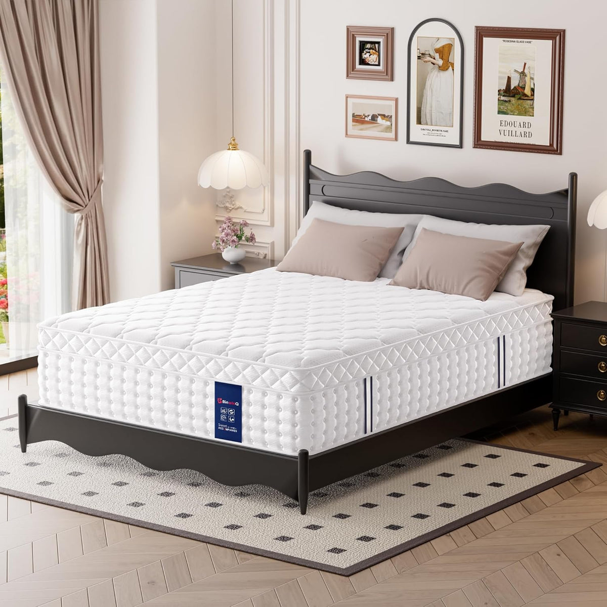 14 Inch Queen Hybrid Mattress in a Box, Plush Mattress with Gel Memory Foam & Individually Pocketed Springs, Pressure Relief & Motion Isolation, CertiPUR-US Certified, 100-Night Sleep Trial