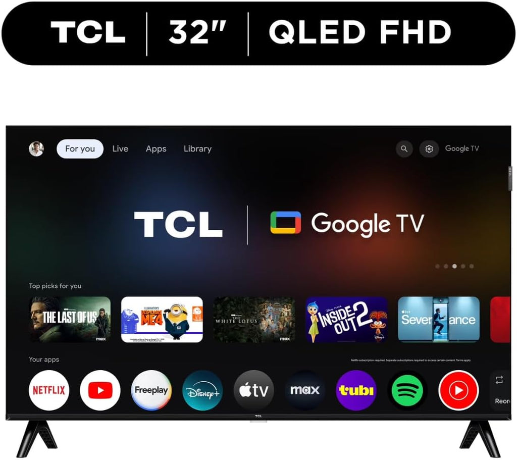 TCL - 32" Class Q3K Series 1080P Full HD QLED, HDR 10, HVA Panel, Motion Rate 120, 60Hz, Bluetooth, FullView + Free Wall Mount (2025) (Renewed)