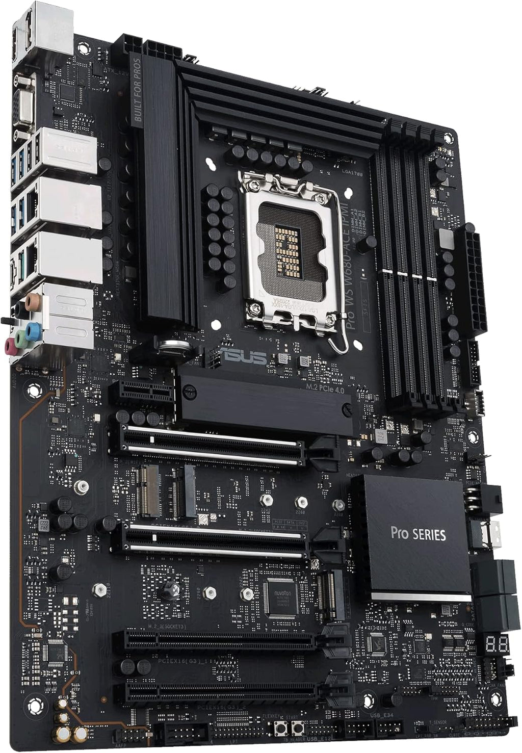 ASUS Pro WS W680-ACE IPMI Intel LGA1700 ATX workstation motherboard,2x PCIe 5.0x16 slot,DDR5,ECC memory,2x2.5 Gb Lan,3xM.2 slots,SlimSAS,BMC header,THUNDERBOLT4 Header,IPMI Expansion card bundled,ACCE