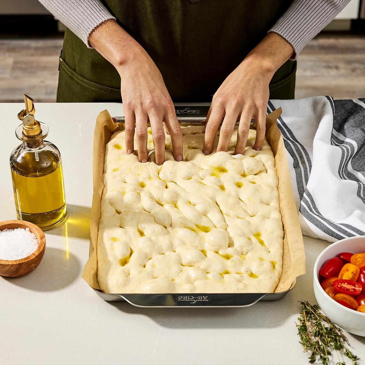 All-Clad Stainless Steel Jelly Roll Baking Pan 10" x 15" - Tri-ply Bonded for Consistent Baking- (Roast, Bake Cookies, Brownies and More) Professional Stainless Steel Bakeware