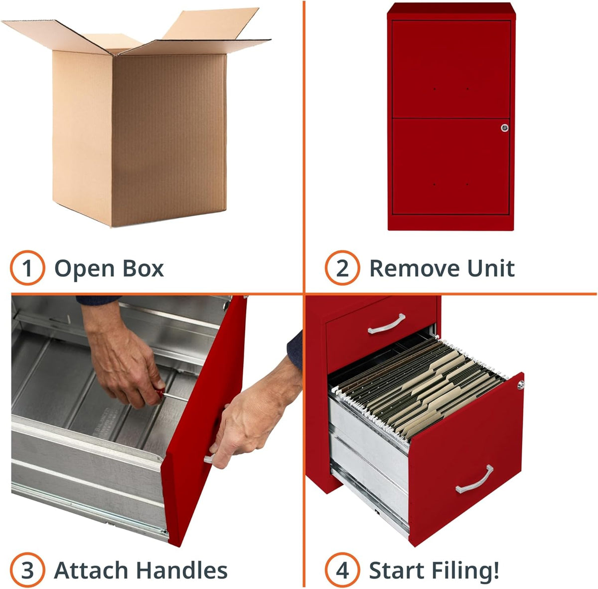 NuSparc 2 Drawer Locking Filing Cabinet | Pre-Assembled Steel Construction | Space-Saving Design is Perfect for Home and Small Office | Letter-Size | Assembled in North America