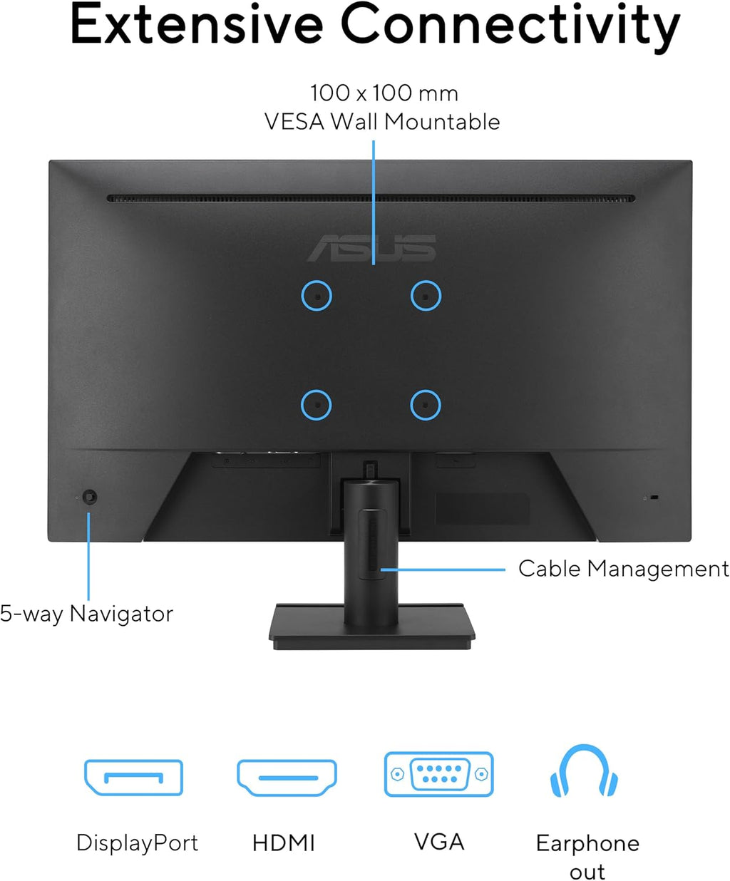ASUS 24” 1080P Computer Monitor (VA249QG) – IPS, Full HD, 120Hz, 1ms, Adaptive-Sync, 99% sRGB, Speakers, HDMI, DisplayPort, VGA, Low Blue Light, Flicker-Free, VESA Mountable, 3yr Warranty