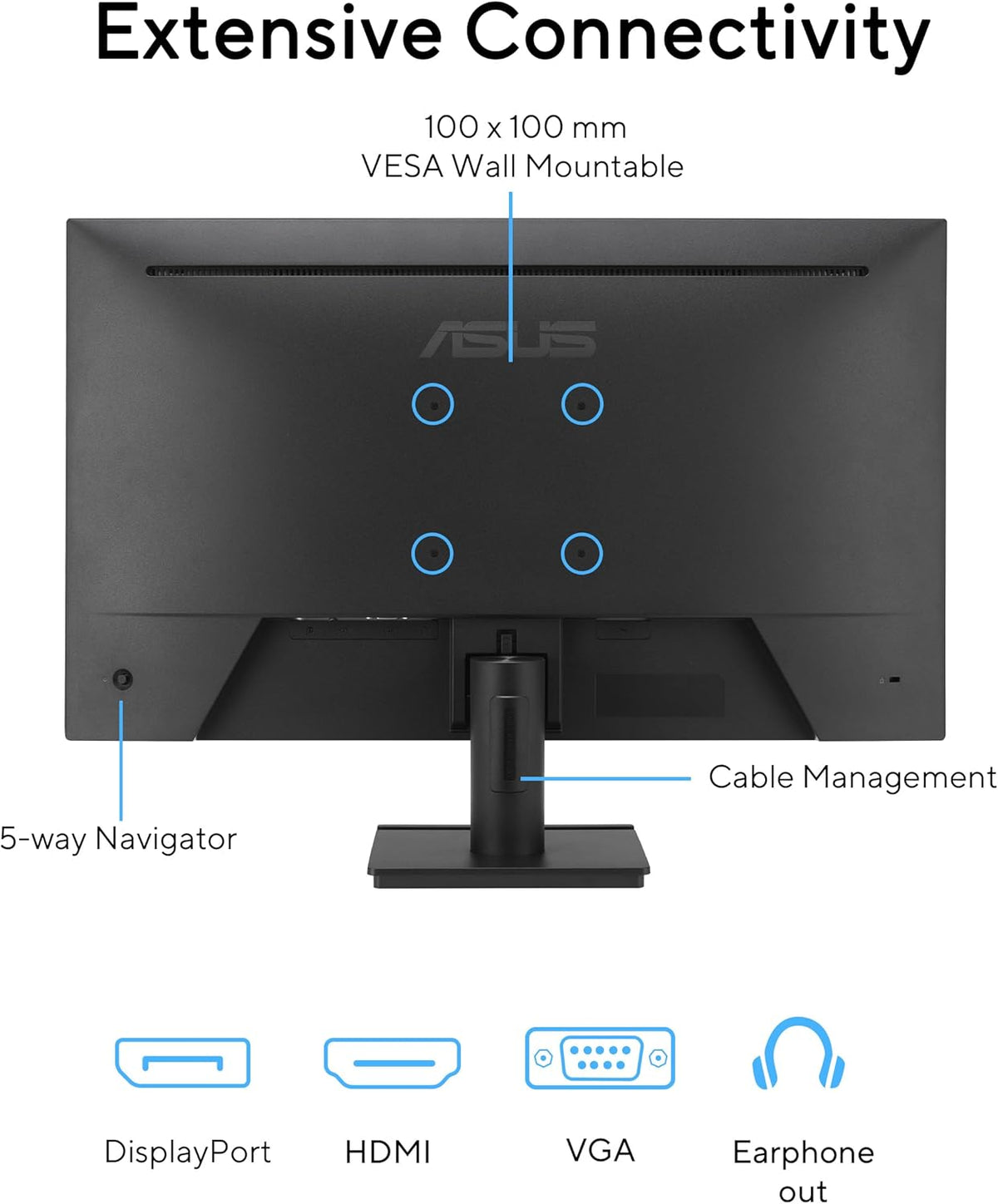 ASUS 24” 1080P Computer Monitor (VA249QG) – IPS, Full HD, 120Hz, 1ms, Adaptive-Sync, 99% sRGB, Speakers, HDMI, DisplayPort, VGA, Low Blue Light, Flicker-Free, VESA Mountable, 3yr Warranty