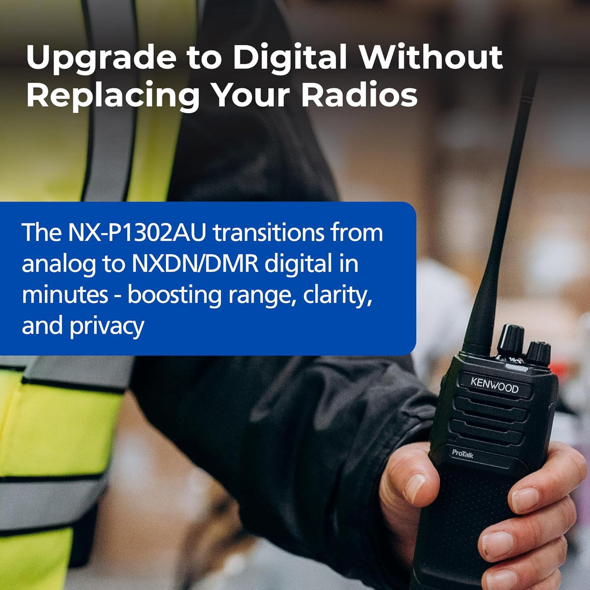 KEWOOD NX-P1302AUK ProTalk 2W Business Two-Way Radio – Simple Setup, 64 Channels, Upgradeable to Digital, Long-Lasting 19.5 Hour Battery, Loud 1,000 mW Speaker, MIL-STD 810 & IP54/55 Rating