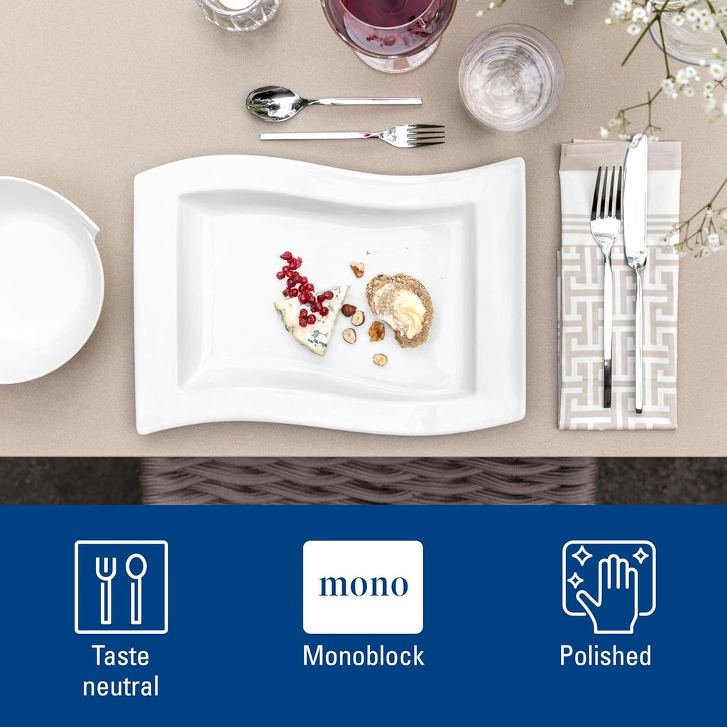 Villeroy & Boch NewWave Collection 20-Piece Flatware Set, Service for 4, 18/10 Stainless Steel Utensils, Dishwasher Safe