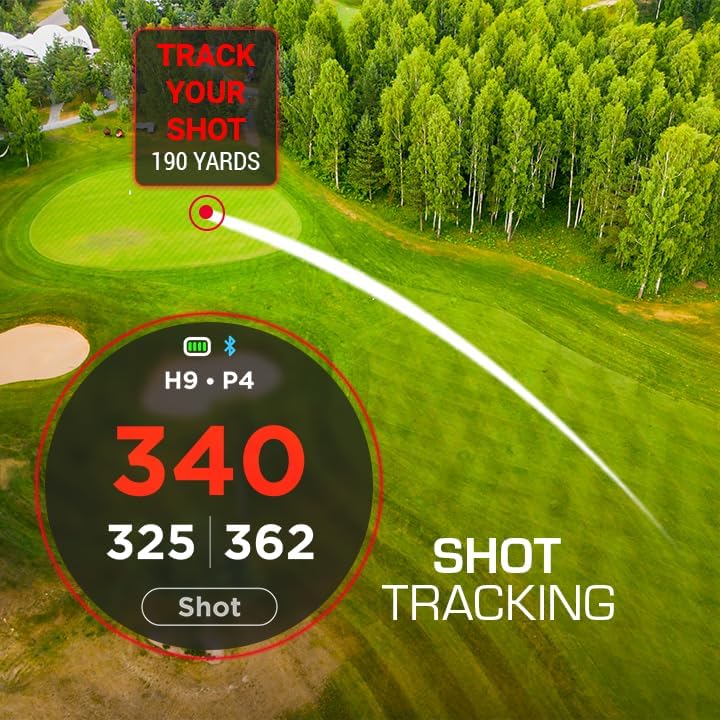 Watch+ Golf GPS Watch LCD Touchscreen, Embedded GPS, 42,000+ Courses, Dynamic Pin Positioning, Performance Tracking Gir Fairways Putts, FCB Hazard Distances, Shot Tracker, Green View, IPX7 Waterproof