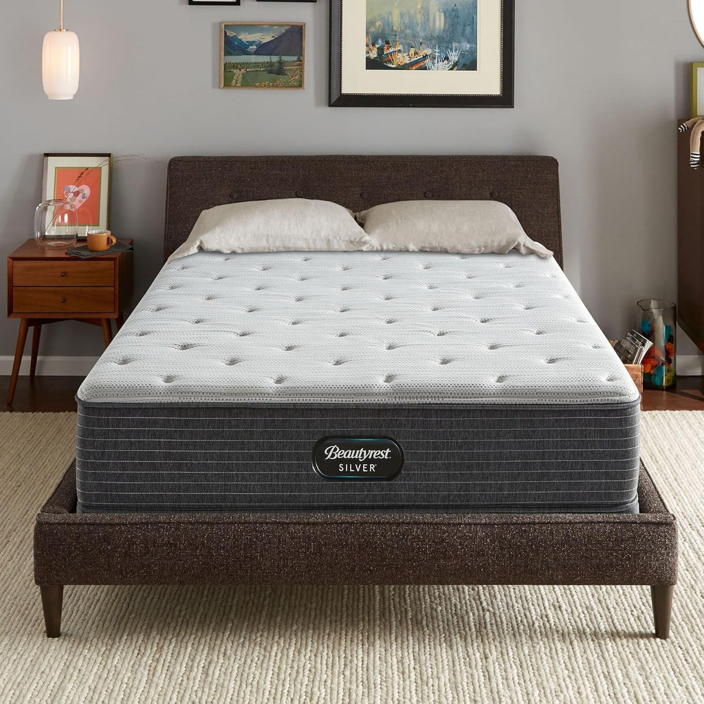 Beautyrest Silver BRS900 12.25” Plush Queen Mattress, Cooling Technology, Supportive, CertiPUR-US, 100-Night Sleep Trial, 10-Year Limited Warranty , White