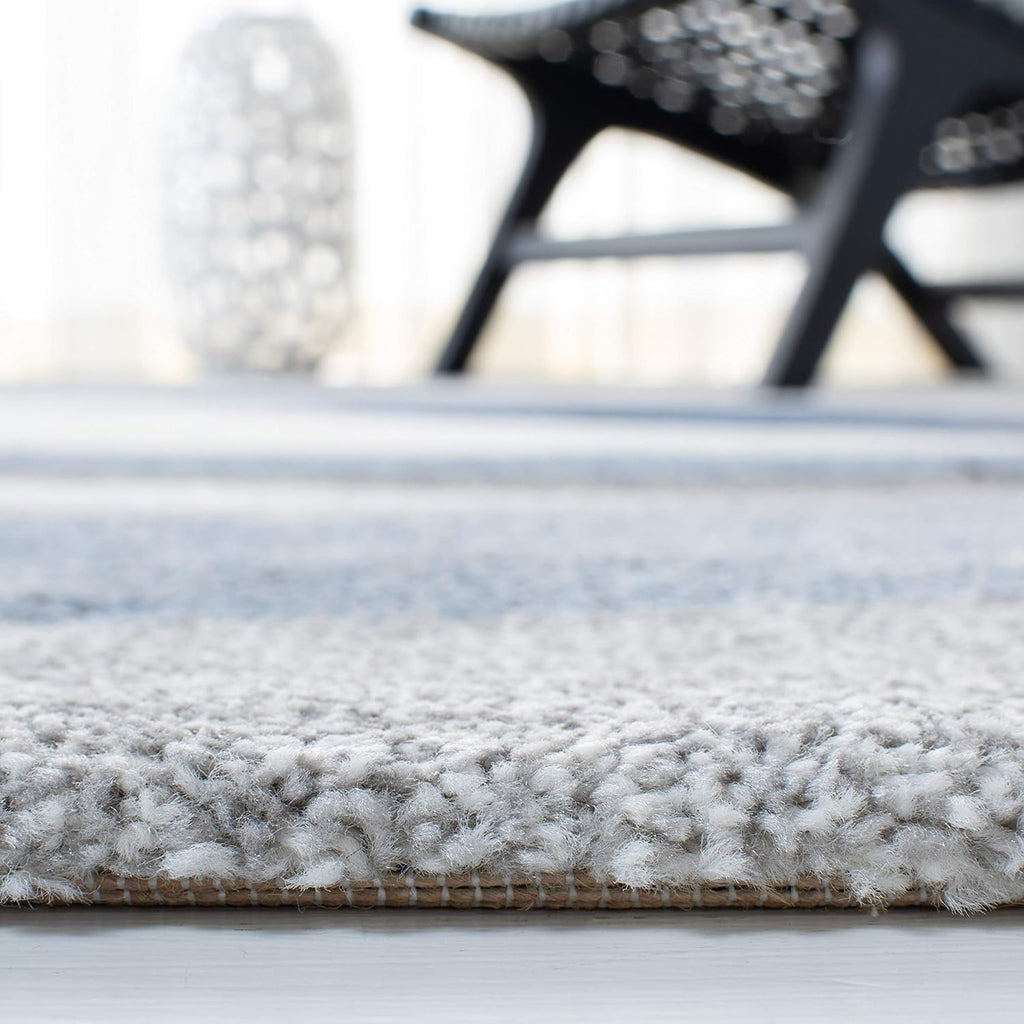 SAFAVIEH Area Rug 8x10 - Hollywood Collection - Large - Grey & Blue, Mid-Century Modern Design, Non-Shedding & Easy Cleaning, Ideal for Living Room, Bedroom, Office, Dining Space (HLW766F)
