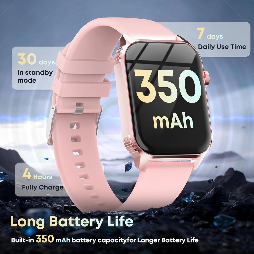 Smart Watches for Women Men, 120 Sports Modes Smartwatch with 1.83 inches HD Display, Heart Rate/Sleep Monitor, IP67 Waterproof, Bluetooth Call & Music Control for iPhone/Android (Pink)