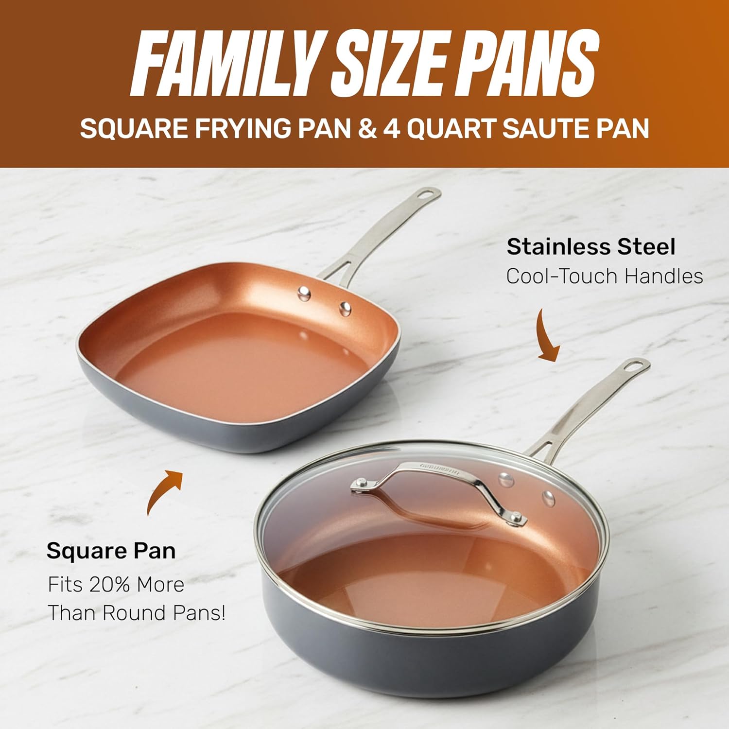 GOTHAM STEEL 20 Pc Ceramic Cookware Set, Copper Pots and Pans Set Non Stick with Bakeware, Cooking Utensils, and Steamer, Oven and Dishwasher Safe
