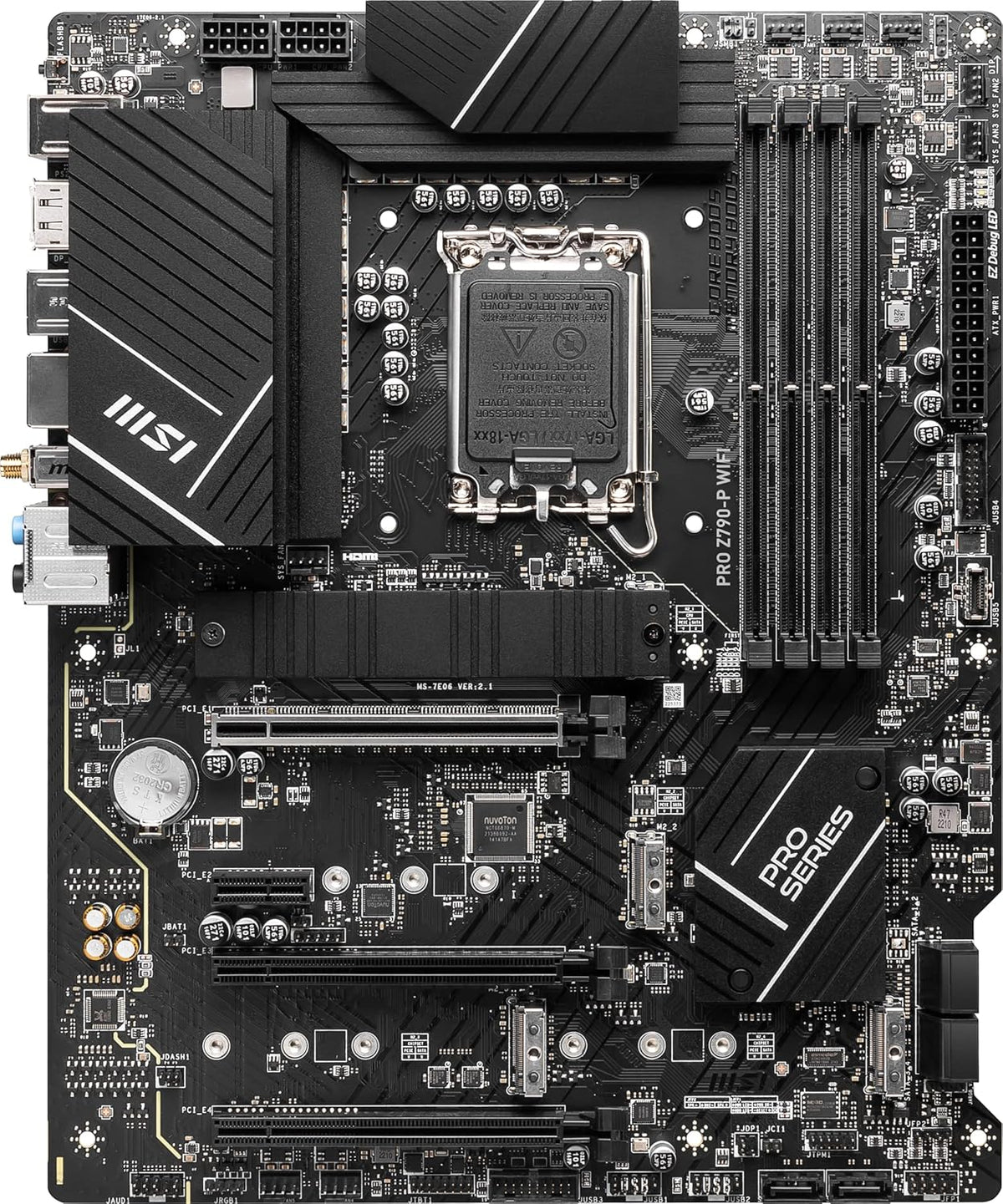 MSI PRO Z790-P WiFi ProSeries Motherboard (Supports 12th/13th/14th Gen Intel Processors, LGA 1700, DDR5, PCIe 5.0, M.2, 2.5Gbps LAN, USB 3.2 Gen2, HDMI/DP, Wi-Fi 6E, Bluetooth 5.3, ATX)