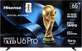 Hisense 65" U6 Pro Series Mini‑LED 4K UHD HDR Gaming AI Smart Fire TV (65U6SF Pro, 2026 New) – Hi-QLED, Native 144Hz, Motion Rate 480, Dolby Vision IQ,· Atmos, HDR10+, Glare-Free, Alexa+