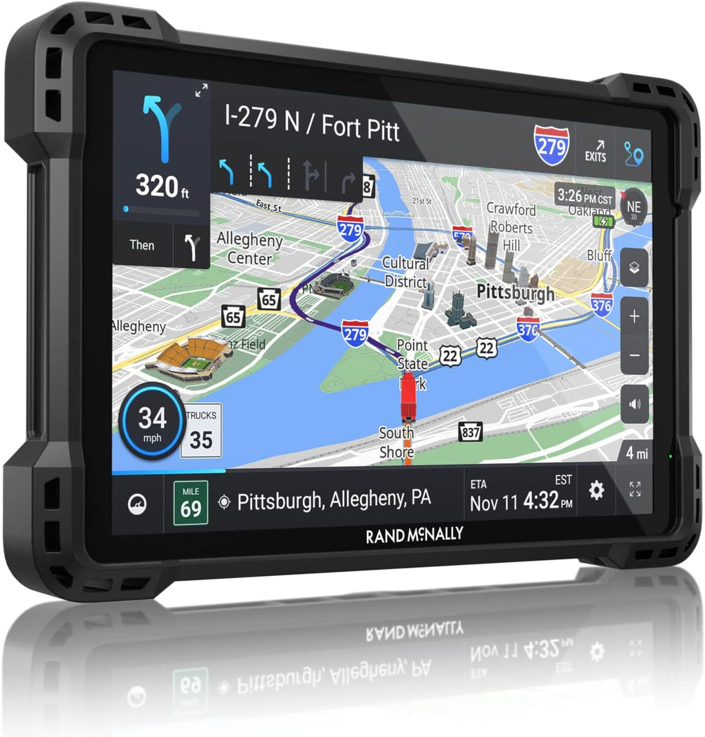 Rand McNally TND 1050 10-inch GPS Truck Navigator, Easy-to-Read Display, Custom Truck Routing, Rand Navigation, and Removable Guard, Black (Renewed)