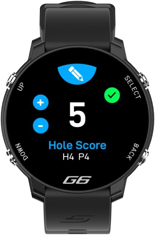 Shot Scope G6 GPS Watch, 38k+ Pre-Loaded Courses, Full Hole Maps, 2X Strap Sets (Black and Gray), Color Sceen, Unisex Golf Watch for Men and Women